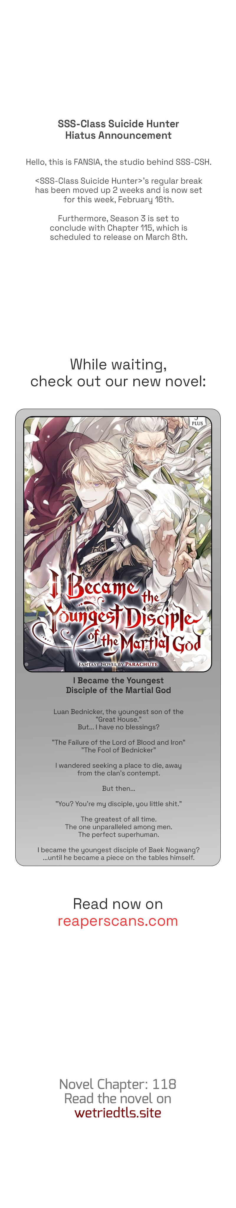 SSS-Class Suicide Hunter, Chapter 112.5 image 1